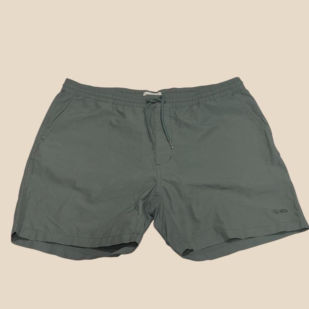 Taylor Stitch Apres Shorts Mens Size XL Sage Olive Green Nylon/Cotton Shorts